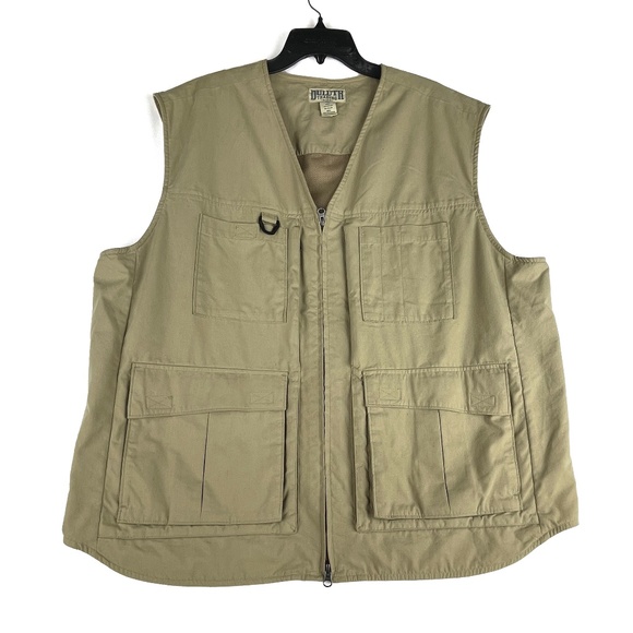 Duluth Trading Co Fisherman's Utility Vest Mens XL Lined Cotton Blend Canvas - Picture 1 of 14